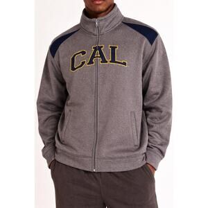 UC Berkeley Cal Full Zip Jacket Mens Large Gray Fleece Pockets Embroidered